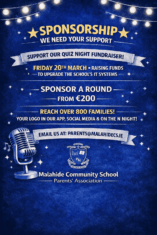 Sponsorship needed for PA Table Quiz